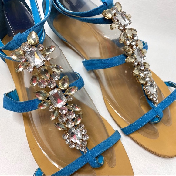 MODERN RUSH blue rhinestone sandals ✨💙 - Picture 6 of 12